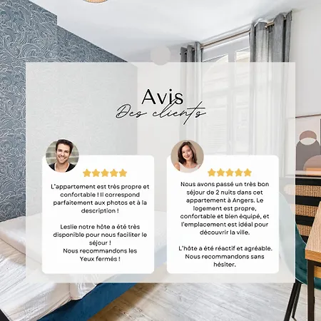 Apartmán L'onyx - Un Premium En Centre-ville, Gare Sncf A 5 Min, Wifi & Calme Angers